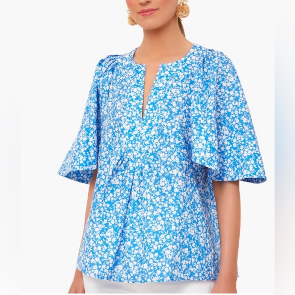 Tuckernuck x Cam Wimberly Finley Flutter Sleeve Top in Blooms on Broadway